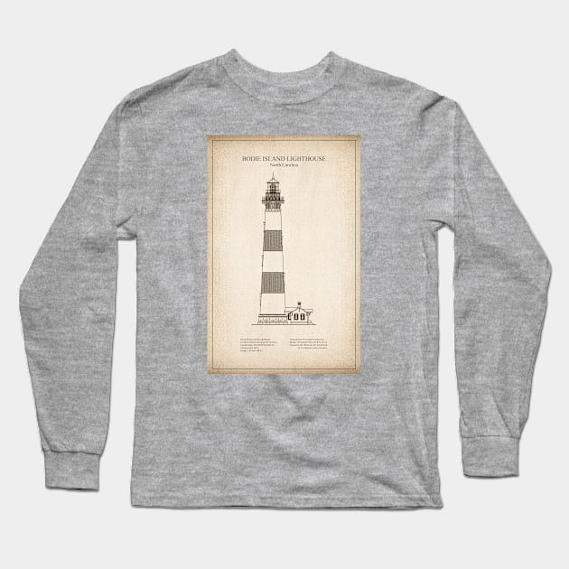 Bodie Island Lighthouse - North Carolina - SD Long Sleeve T-Shirt by SPJE Illustration Photography